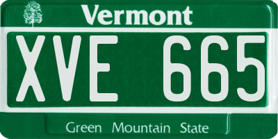 VT license plate XVE665
