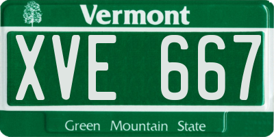 VT license plate XVE667
