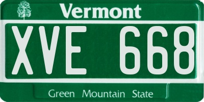 VT license plate XVE668