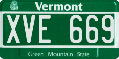 VT license plate XVE669