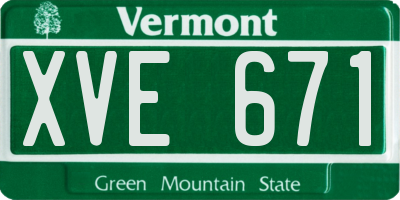 VT license plate XVE671