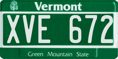 VT license plate XVE672