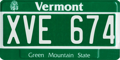 VT license plate XVE674