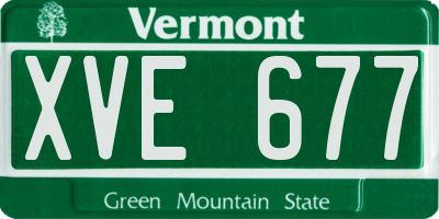 VT license plate XVE677