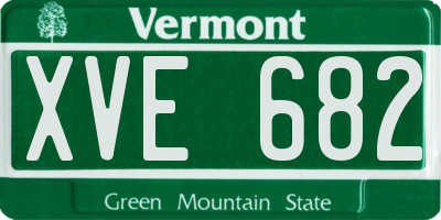 VT license plate XVE682