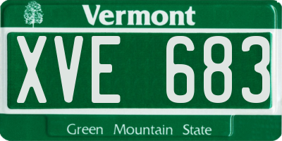 VT license plate XVE683