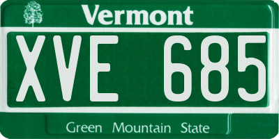 VT license plate XVE685