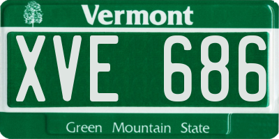 VT license plate XVE686