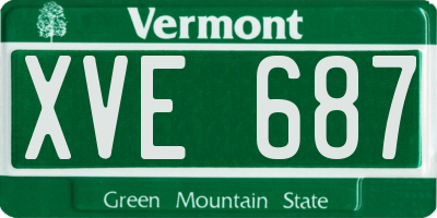 VT license plate XVE687