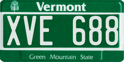 VT license plate XVE688