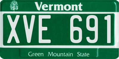 VT license plate XVE691