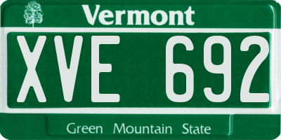 VT license plate XVE692