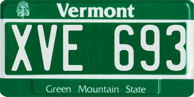 VT license plate XVE693