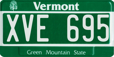 VT license plate XVE695