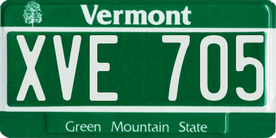 VT license plate XVE705
