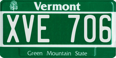 VT license plate XVE706