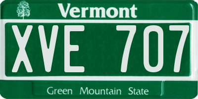 VT license plate XVE707