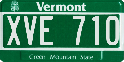 VT license plate XVE710