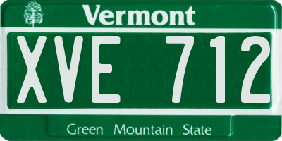 VT license plate XVE712