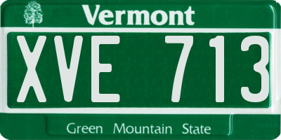 VT license plate XVE713