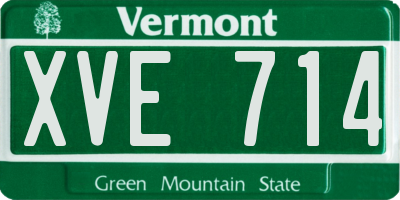 VT license plate XVE714
