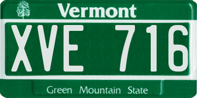 VT license plate XVE716