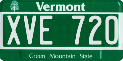 VT license plate XVE720