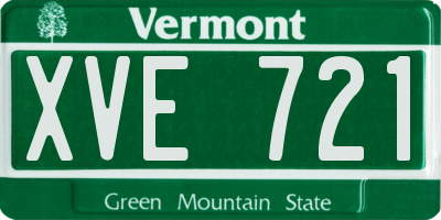 VT license plate XVE721