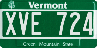 VT license plate XVE724