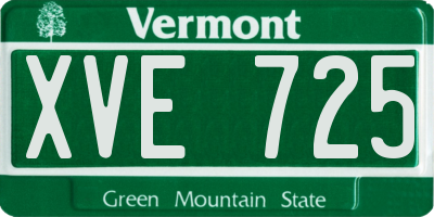 VT license plate XVE725