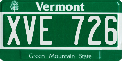 VT license plate XVE726
