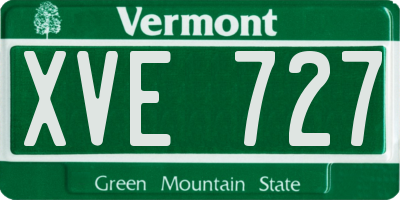 VT license plate XVE727