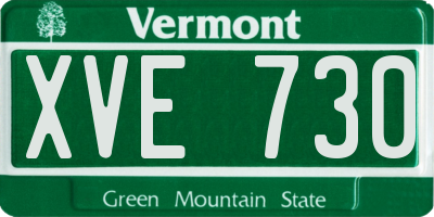 VT license plate XVE730