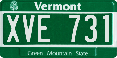VT license plate XVE731
