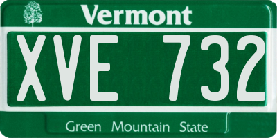 VT license plate XVE732