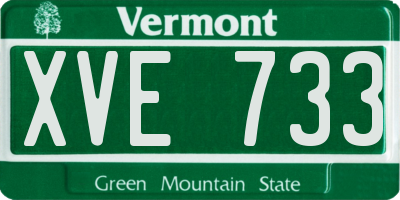 VT license plate XVE733