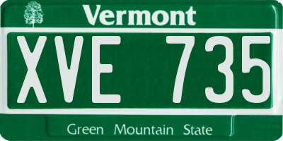 VT license plate XVE735