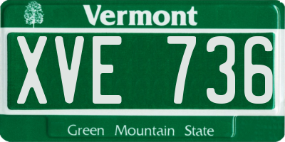 VT license plate XVE736