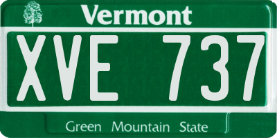 VT license plate XVE737