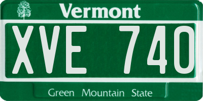 VT license plate XVE740