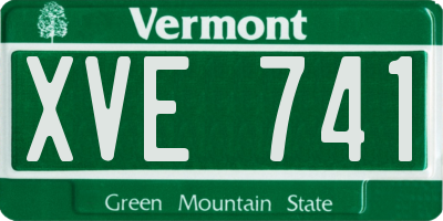 VT license plate XVE741