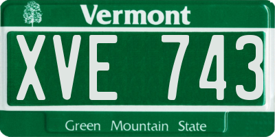 VT license plate XVE743