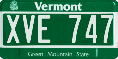 VT license plate XVE747