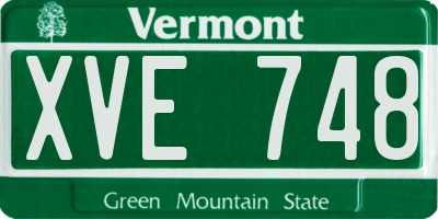 VT license plate XVE748