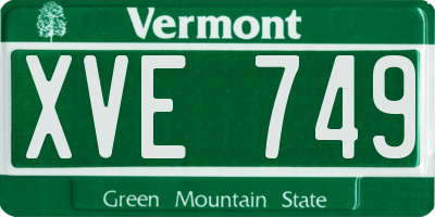 VT license plate XVE749
