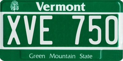 VT license plate XVE750