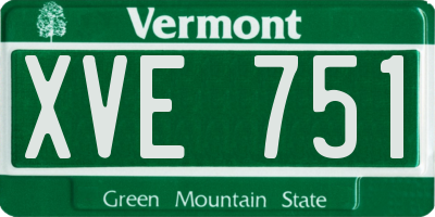 VT license plate XVE751