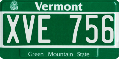 VT license plate XVE756