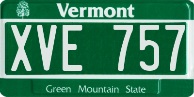 VT license plate XVE757