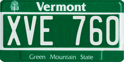 VT license plate XVE760